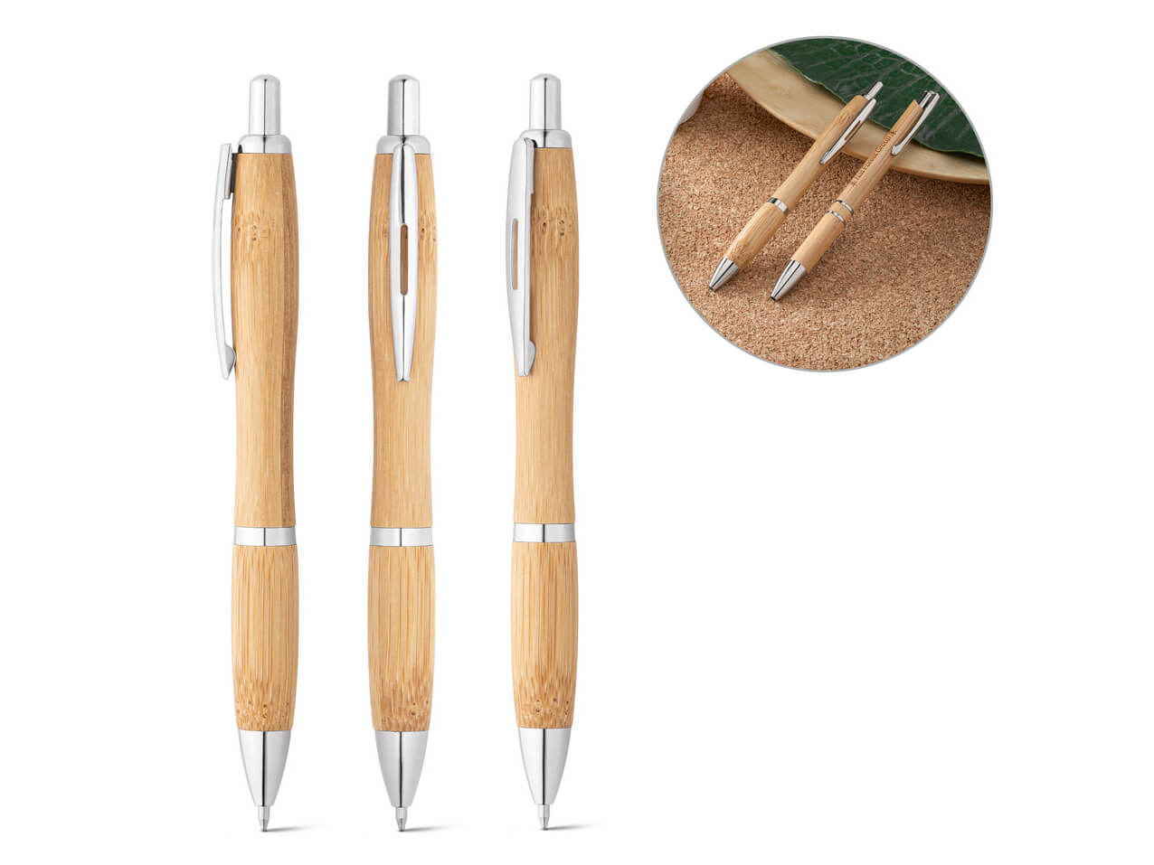 Holz-Kugelschreiber-Bio-Bambus-Set