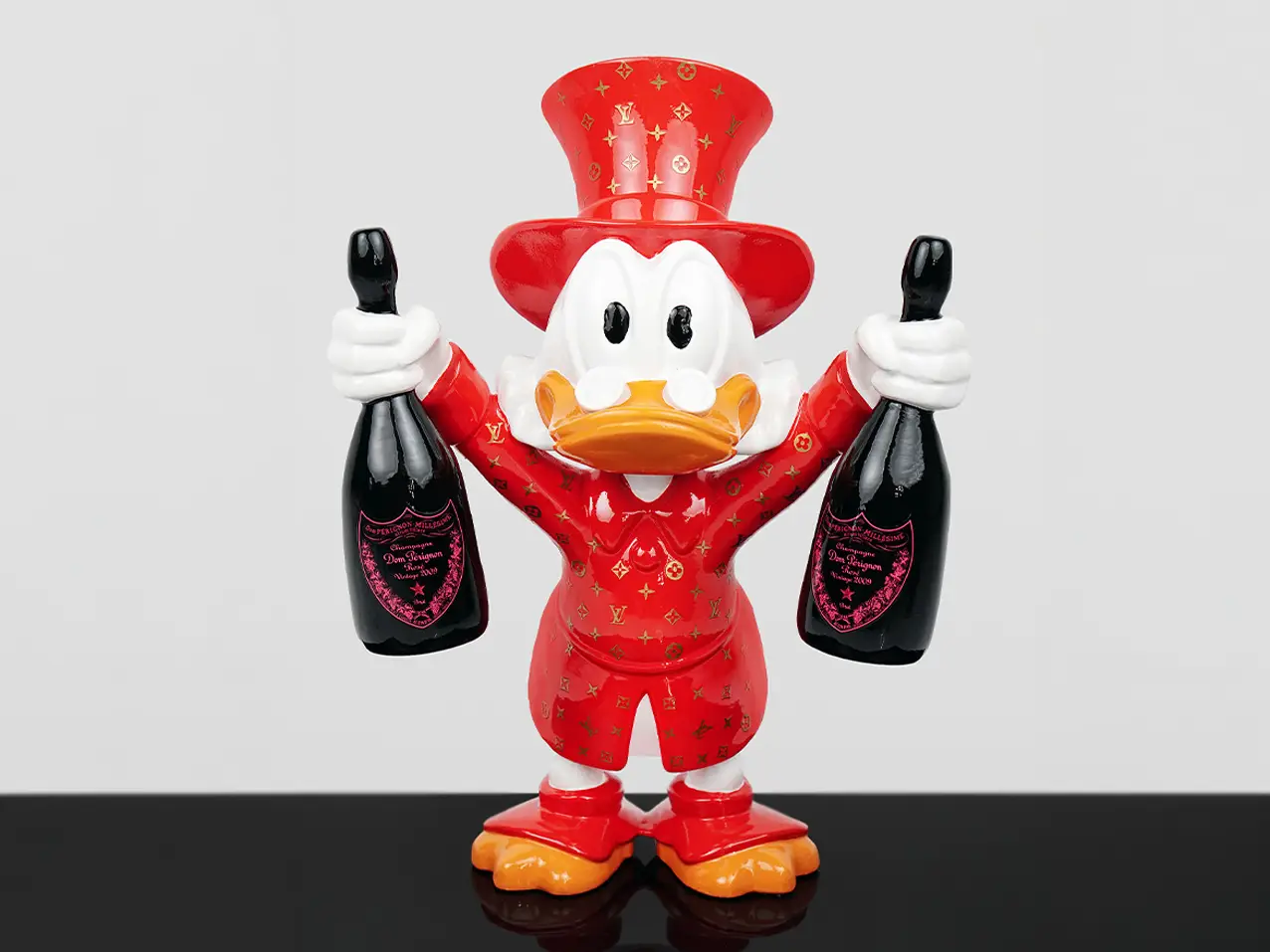 3D-Minifigur-Plastik-Dagobert-Duck-Sektflaschen-45cm