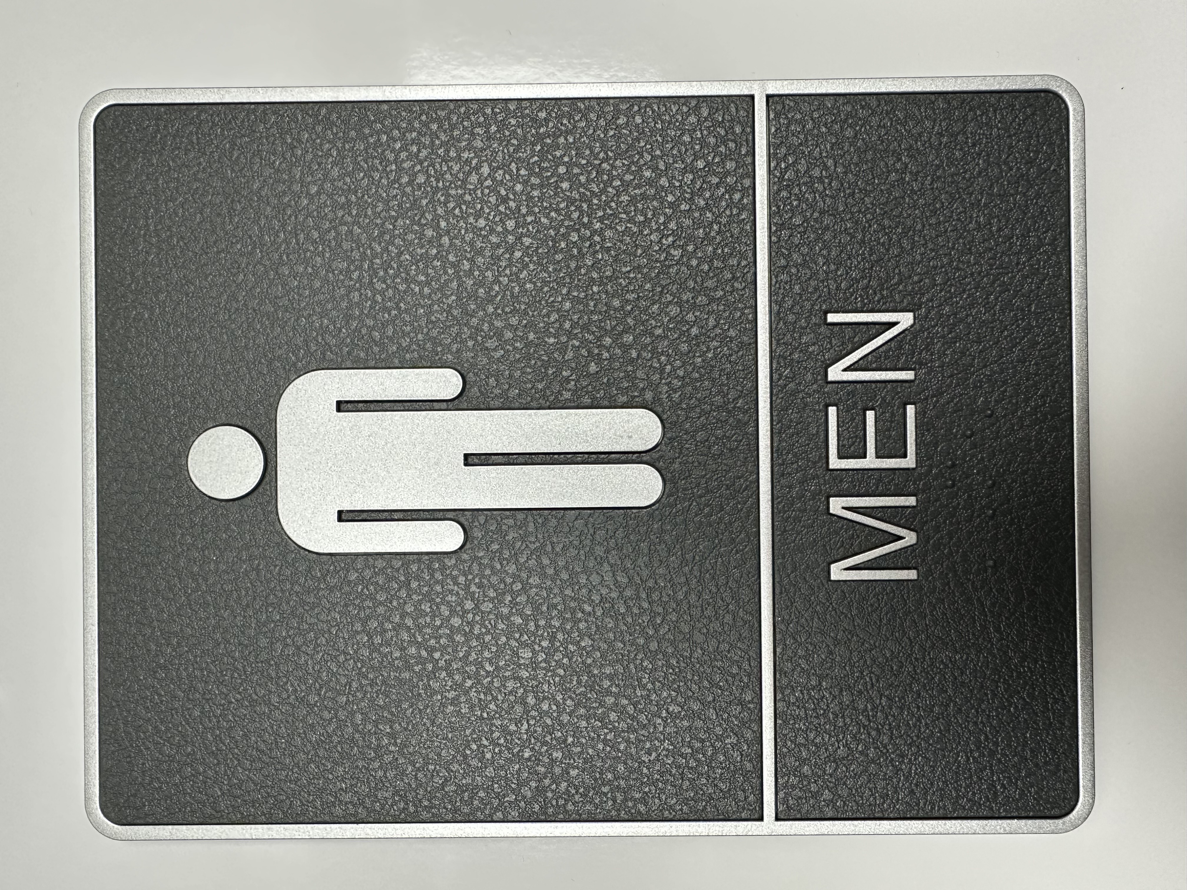 WC-Schild Men mit Blindenschrift Schwarz Silber WC-Schild Men mit Blindenschrift Schwarz Silber