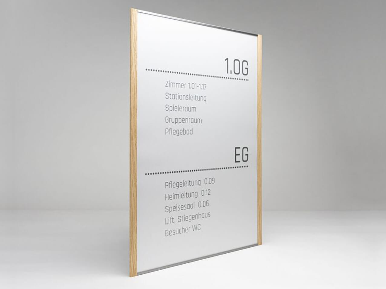 Infoschild-Eichenholz-Edelstahl-Wandschild-5mm-sehr-duenn