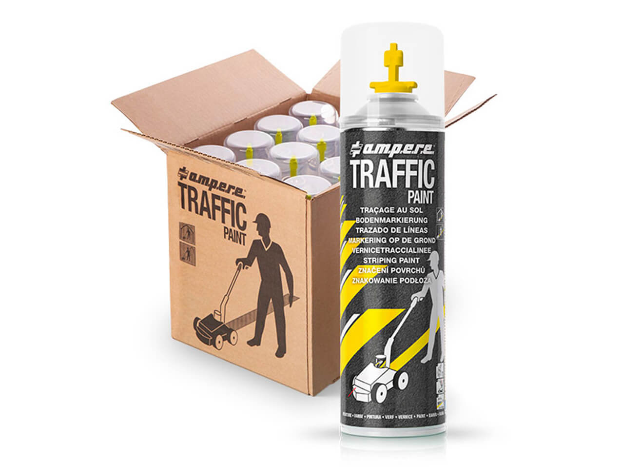 Bodenmarkierungspray Traffic Paint Bodenmarkierungsfarbe-Traffic-Paint-500ml-Spruehdose-12x