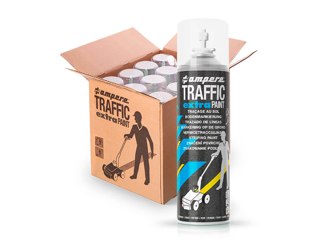 Bodenmarkierungspray Traffic Paint Bodenmarkierungsfarbe-Traffic-Extra-Paint-500ml-Spruehdose-12x