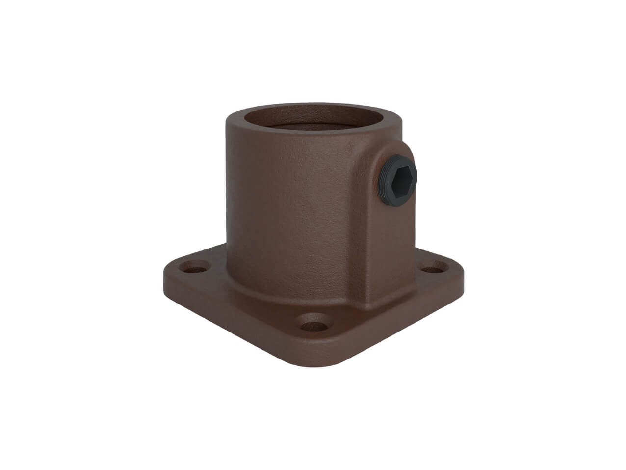 Rohrverbinder-Sockelplatte-131-F-Rohrfuss-braun-vintage