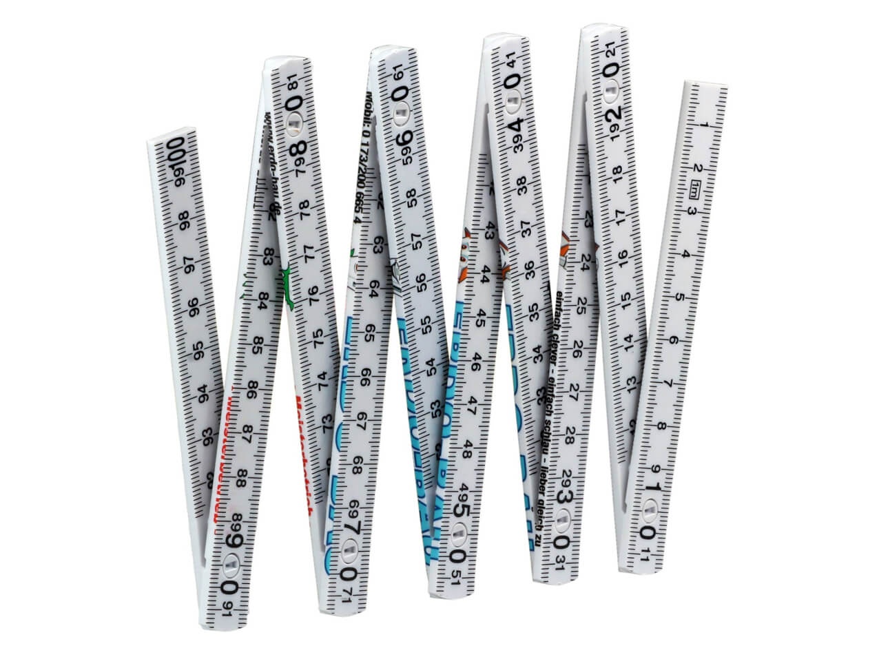 Zollstock-Gliedermassstab-Plastik-PVC-1m-Fotodruck