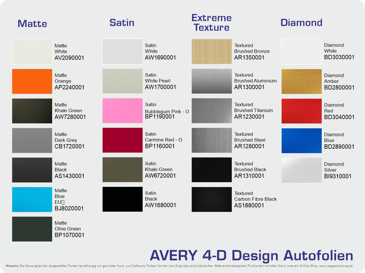 Autofolie Avery Matte, Satin, Struktur, Diamond Avery-Autofolie-Supreme-Wrapping-Matt-Satin-Diamond-Extrem Texture