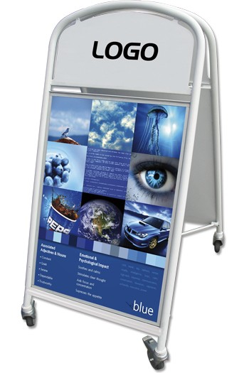 Kundenstopper Deluxe Oval mit Rollen 121 Kundenstopper Deluxe Oval mit Rollen 121