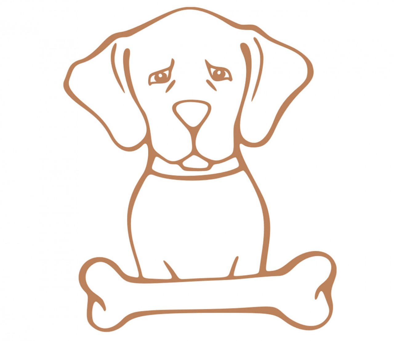 TIERE Hund mit Knochen als Wandtattoo TIERE Hund mit Knochen als Wandtattoo