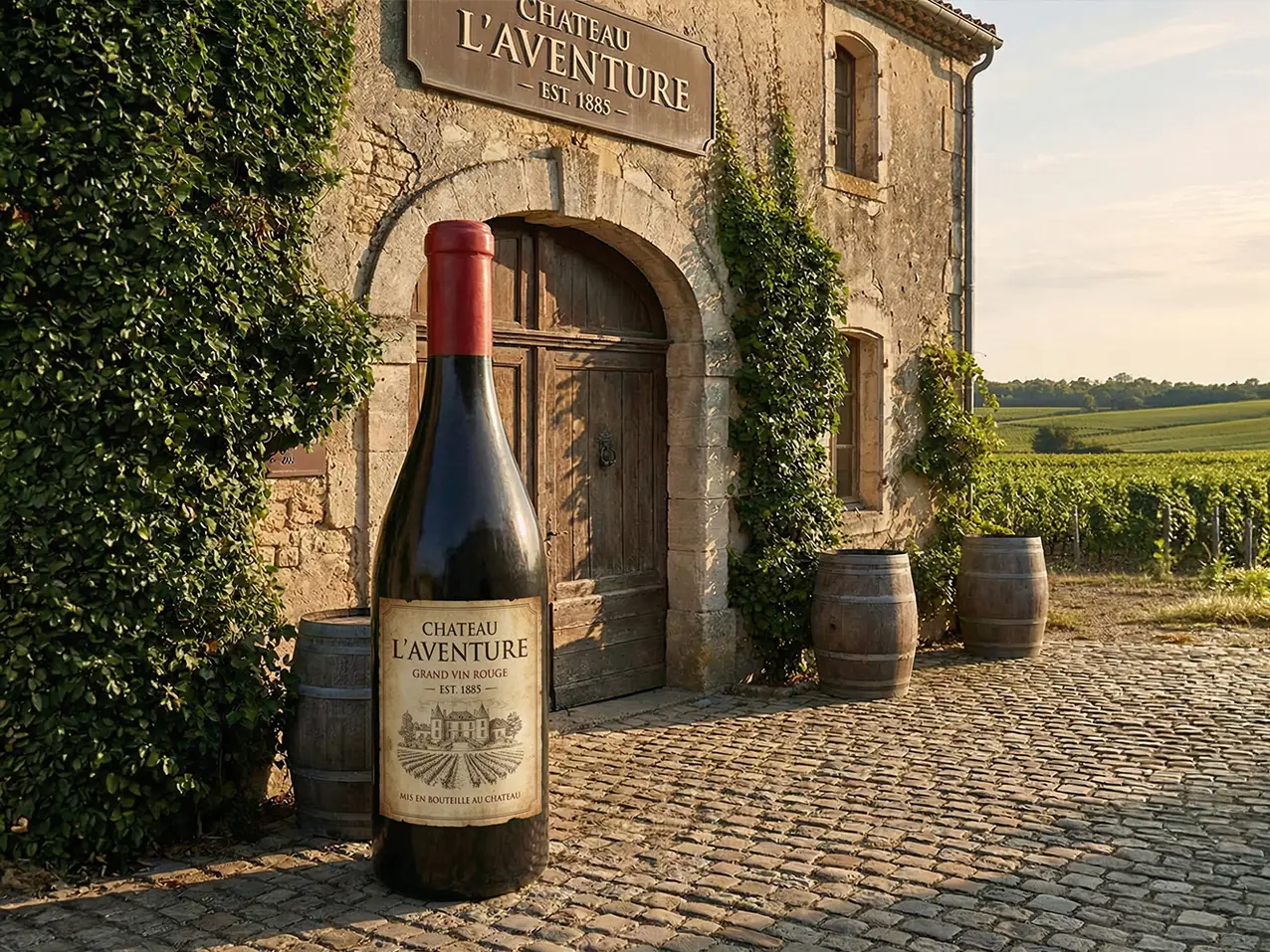 Werbeaufsteller Weinflasche 253 cm