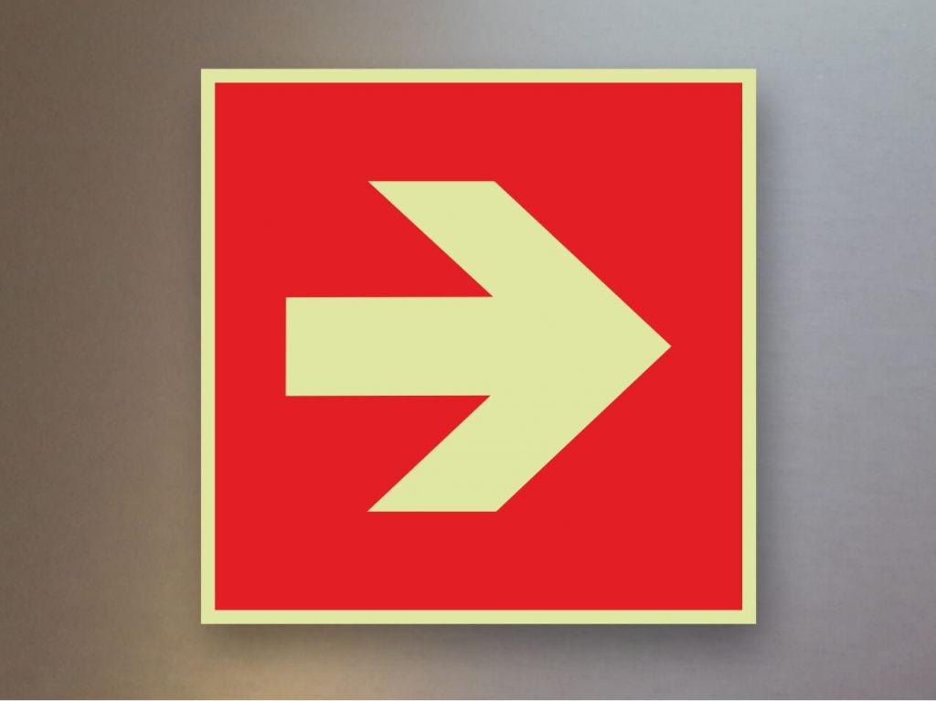 Brandschutzzeichen Richtungsanzeige Pfeil nachleuchtend F05 Alu Brandschutzzeichen Richtungsanzeige Pfeil nachleuchtend F05 Alu