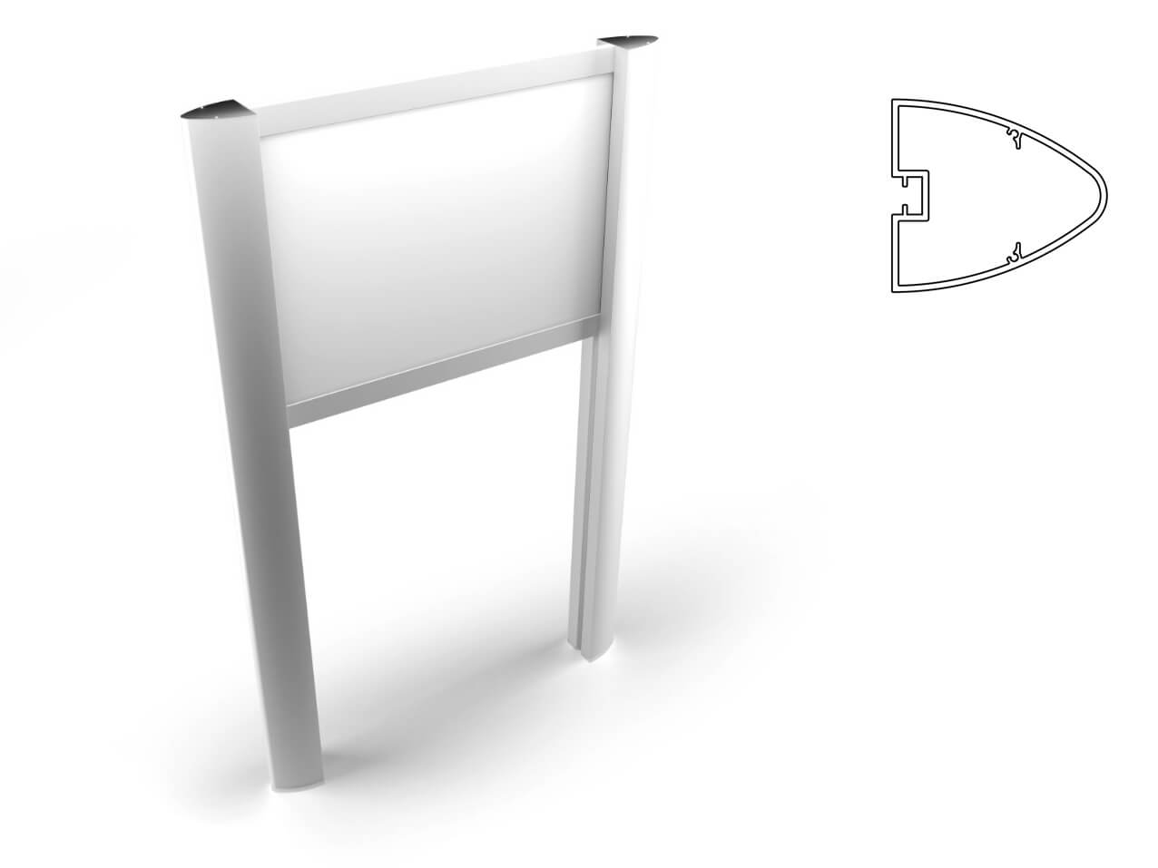 Aufsteller Säule Delta Aufsteller-Infosschild-Saeule-Profil-Delta-90x100mm