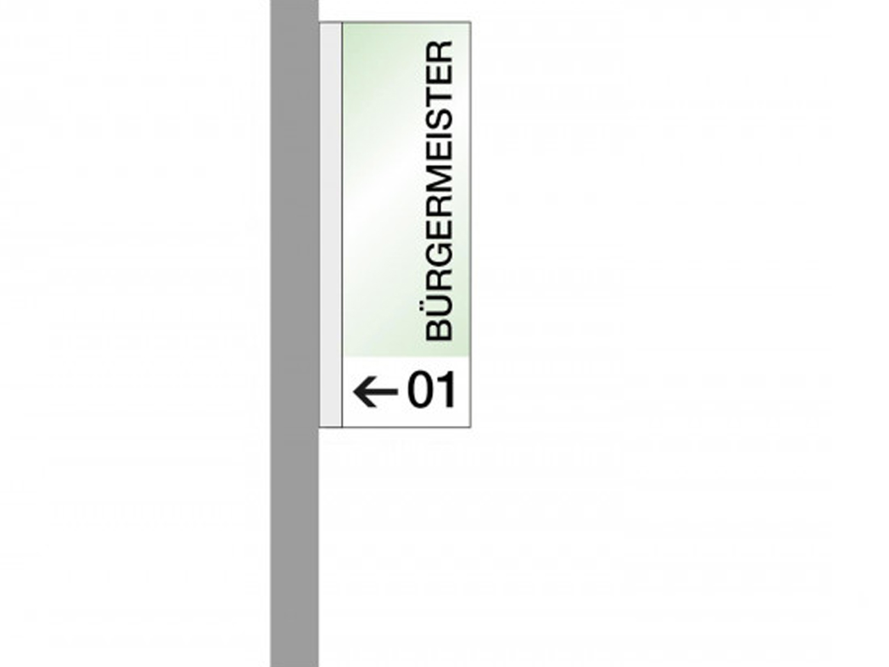 Fahnenschild-ESG-Glasschild-Galerie-einseitig