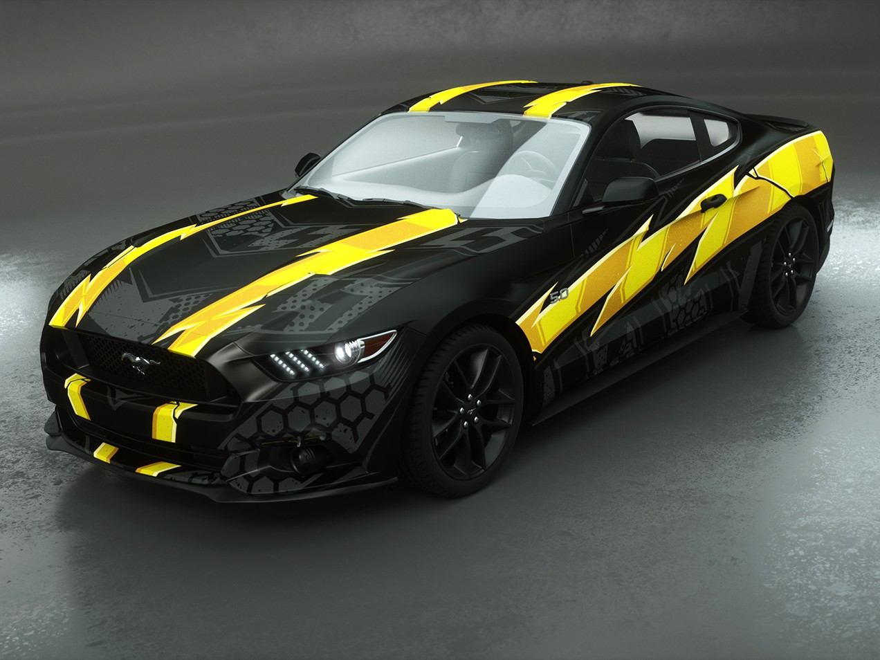 Black and yellow Car Wrap DRUCK & KLEBEN Black and yellow Car Wrap DRUCK & KLEBEN