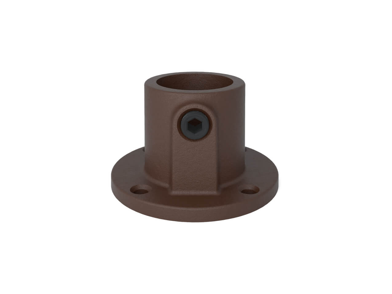 Rohrverbinder-Sockelplatte-131-T-Rohrfuss-braun-vintage-Tischfuss