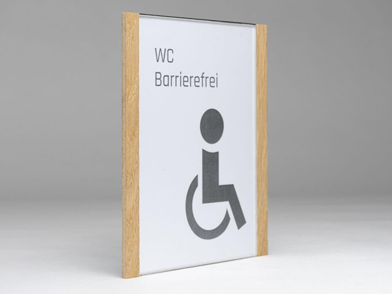 Tuerschild-Eichenholz-Chromstahl-Acrylglas-Wechselschild