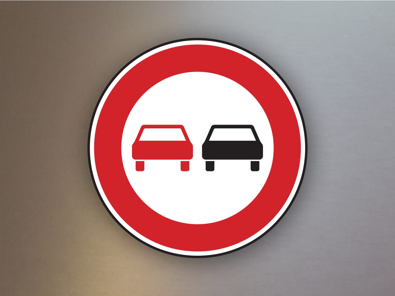 Verkehrsschild-Verbotszeichen-VZ276-Ueberholverbot-fuer-Kraftfahrzeuge-aller-Art