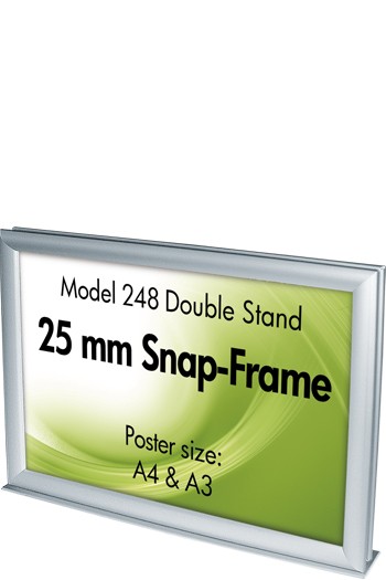 Klapprahmen 25mm Alu Snap Frame beidseitig Standfuss 248 Klapprahmen 25mm Alu Snap Frame beidseitig Standfuss 248