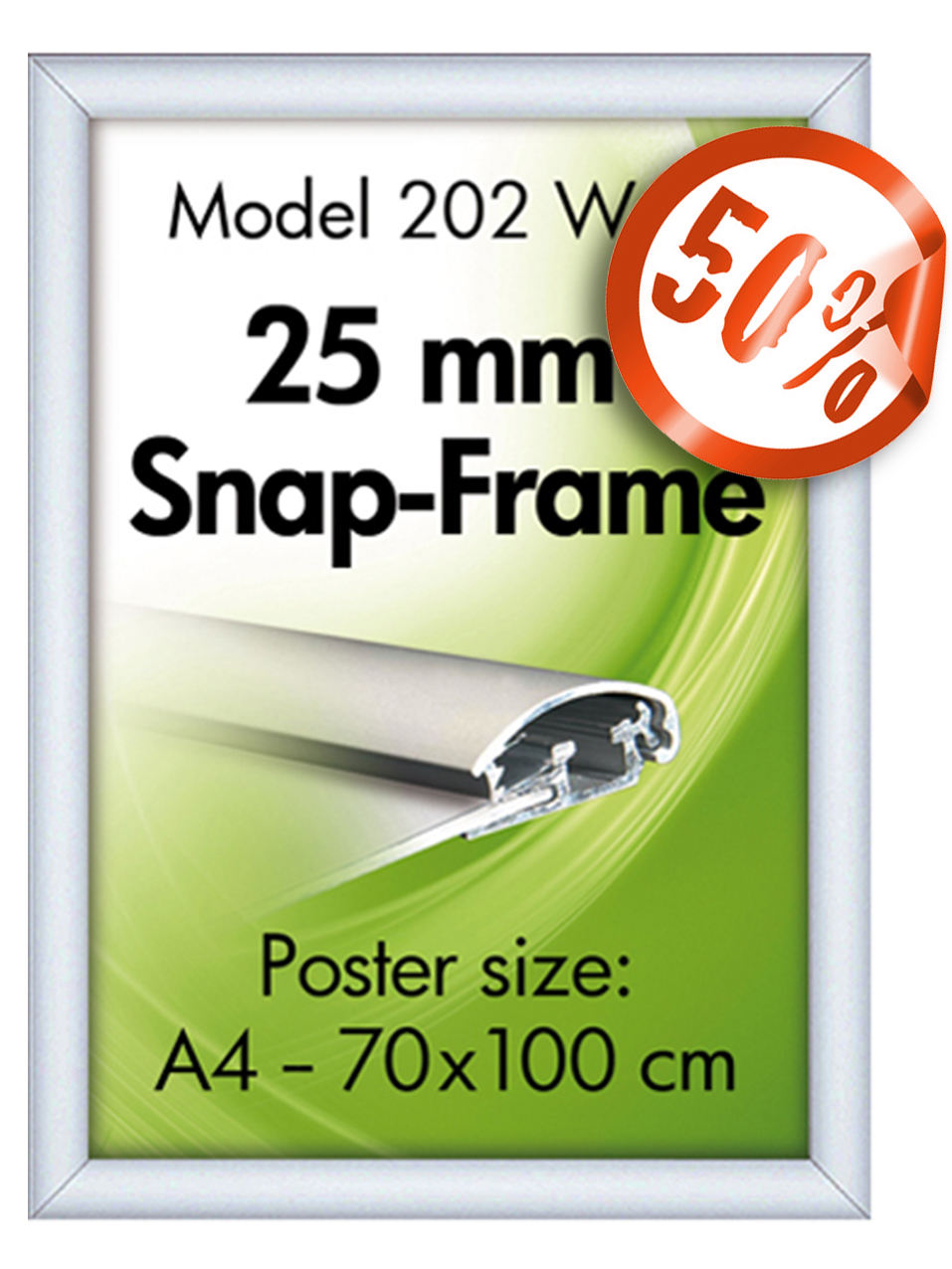 Klapprahmen 25 mm Alu Snap Frame Silber eloxiert 202 Klapprahmen 25 mm Alu Snap Frame Silber eloxiert 202