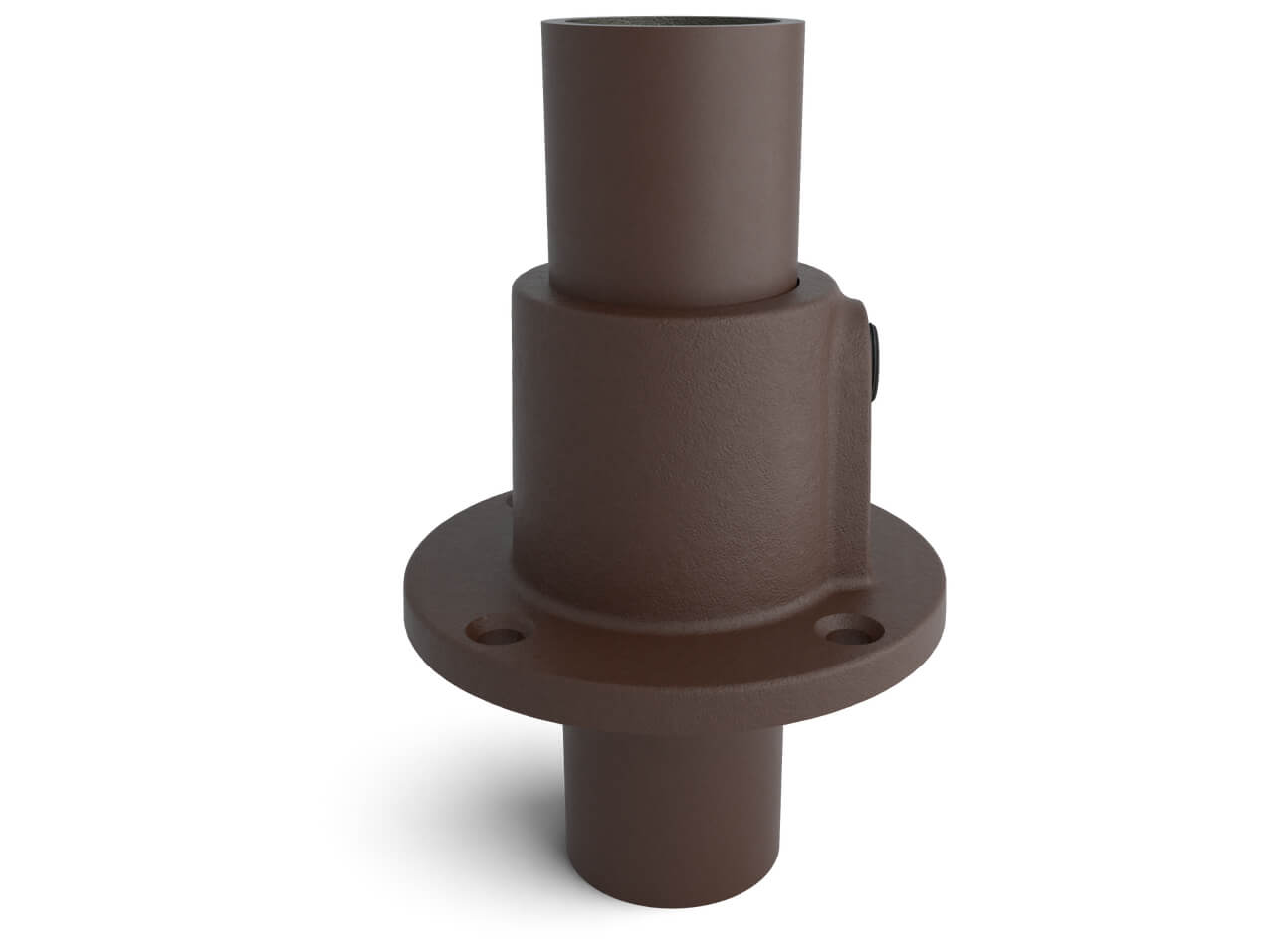Rohrverbinder-Sockelplatte-131-T-Rohrfuss-braun-vintage-gelaender