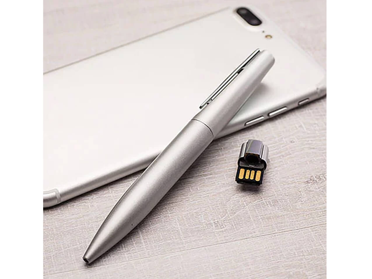 USB-Pen Kugelschreiber USB-Pen-Kugelschreiber-Metall-silber-Druck
