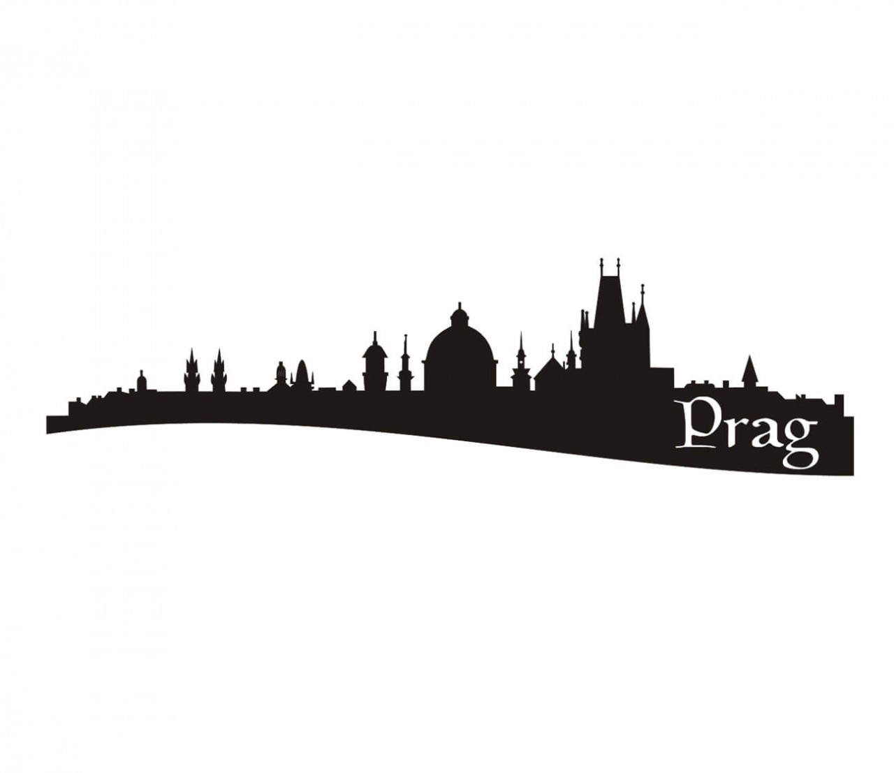 STADT Prag Silhouette als Wandtattoo