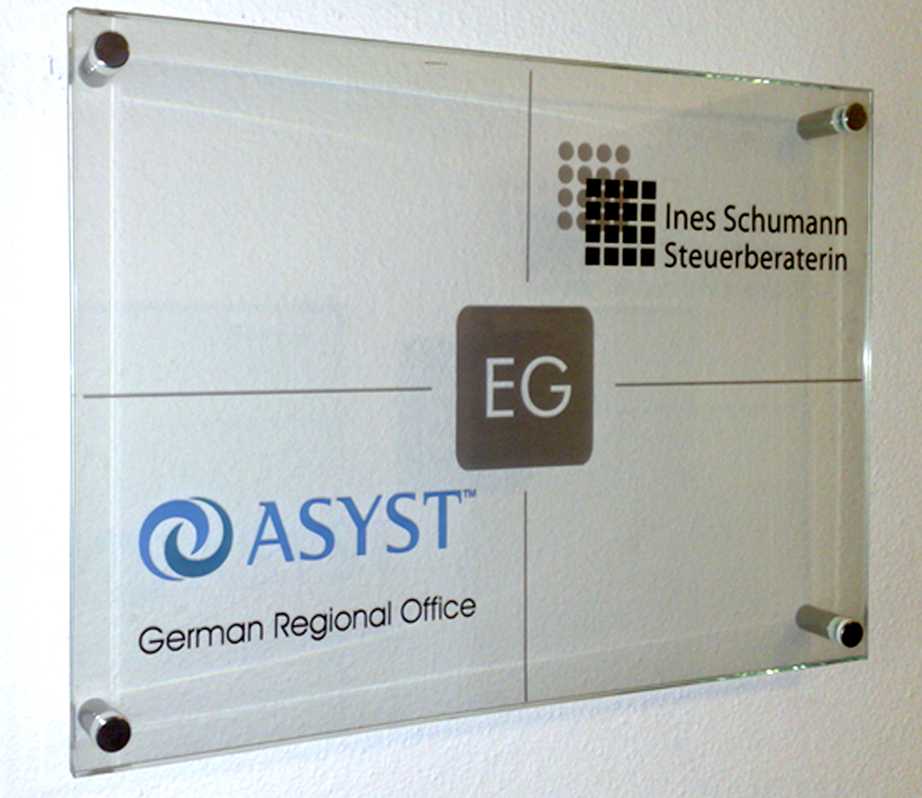 Glas Schild Glas Schild