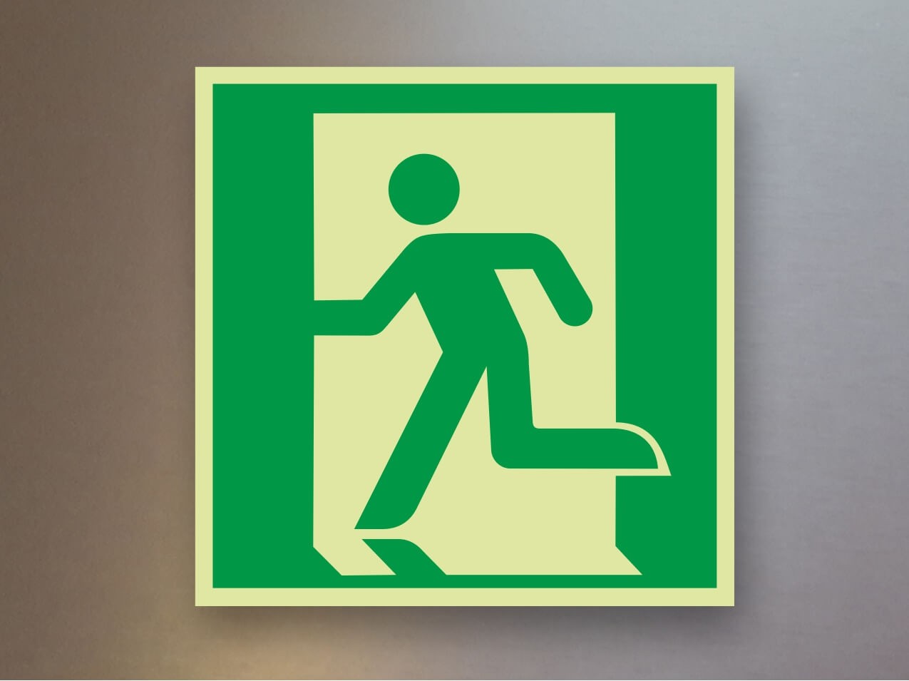 Rettungszeichen Notausgang links E001 Alu Rettungszeichen Notausgang links E001 Alu