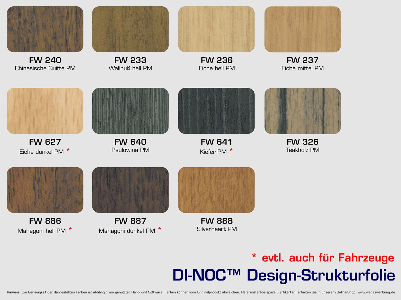 FOLIE-statt-LACK-Holz-Folie-Autofolie-Carwrapping-Film-Holzdekor-FINE-WOOD-alle-Farben-3M-DI-NOC-Serie-im-Folienshop WEGASwerbung