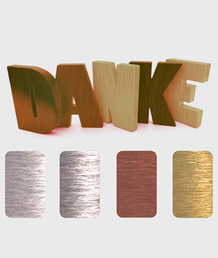 Buchstaben DIBOND 3 mm BUTLERFINISH gefräst Schrift 3D Wandtattoo Buchstaben DIBOND 3 mm BUTLERFINISH gefräst Schrift 3D Wandtattoo