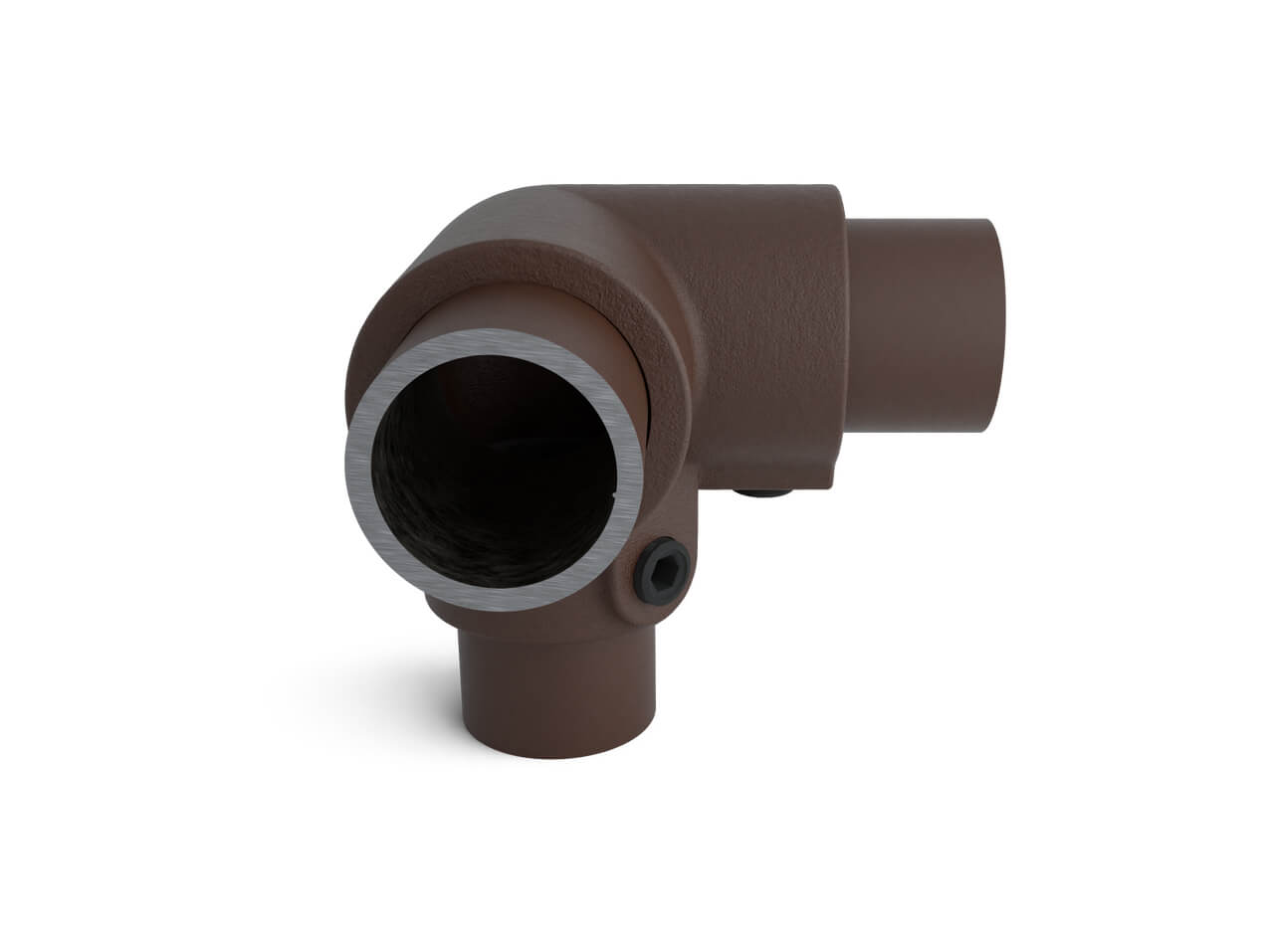 Rohrverbinder-Dreiweg-Eckstck, 90grad-braun-vintage-Garderobengestell
