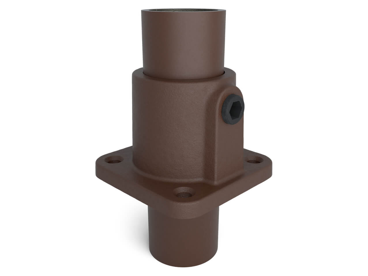Rohrverbinder-Sockelplatte-131-F-Rohrfuss-braun-vintage-Tischgestell