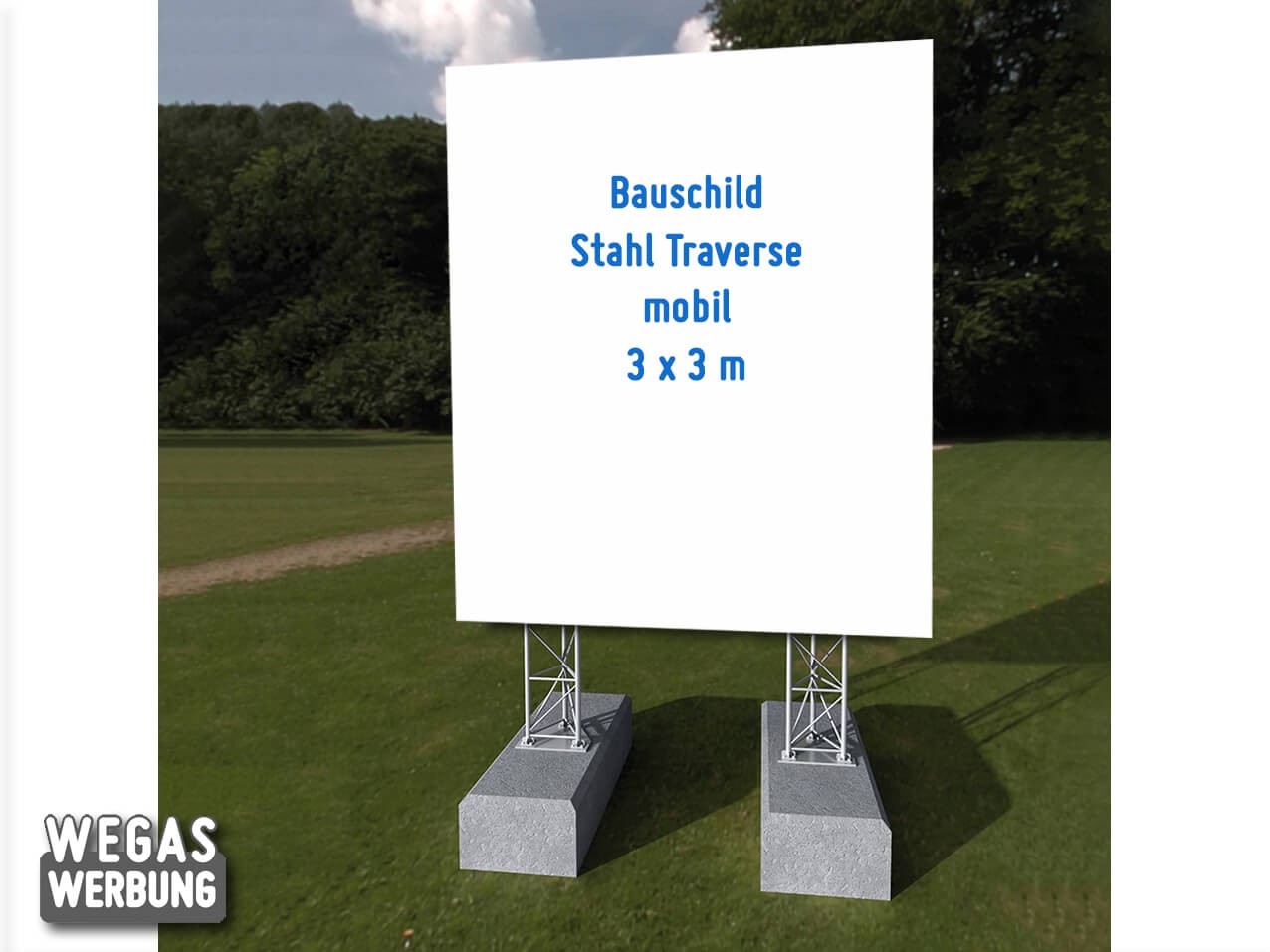 Bauschild Stahl 3 x 3 m MIETEN Bauschild Stahl 3 x 3 m MIETEN
