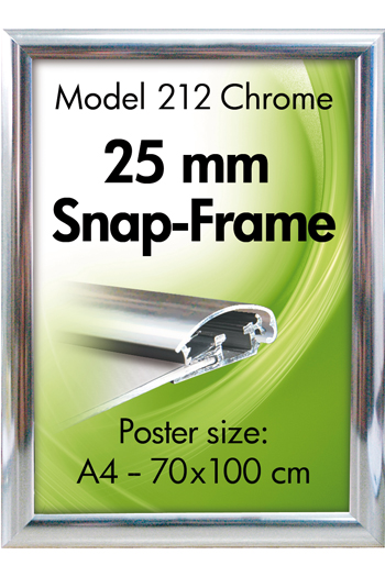 Klapprahmen 25 mm Alu Snap Frame Chrome 212 Klapprahmen 25 mm Alu Snap Frame Chrome 212