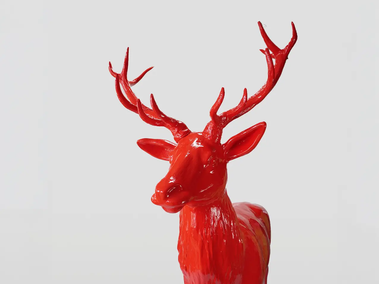 3D-XXL-lebensechte-Tierfigur-Waldtier-Hirsch-12-Ender-rot