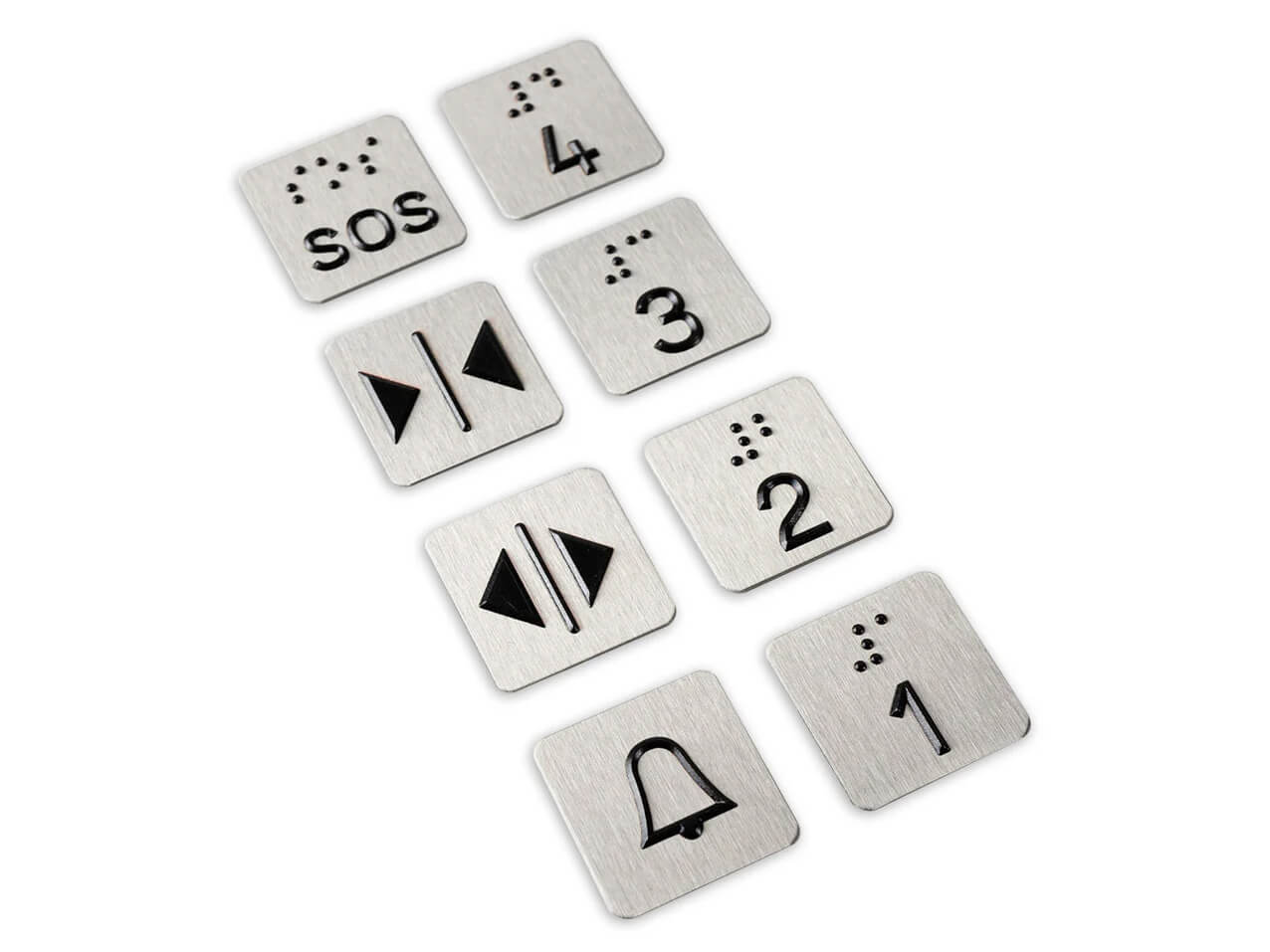 Edelstahlschild-taktil-Brailleschrift-Aufzug-Liftschilder