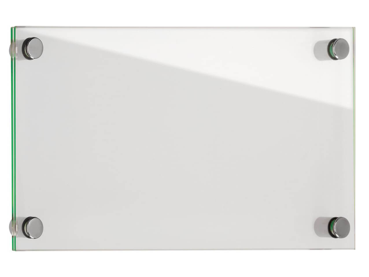 B51030-Glasschild-ESG-Wandschild-Rettungszeichen-297x148mm-Abstandshalter