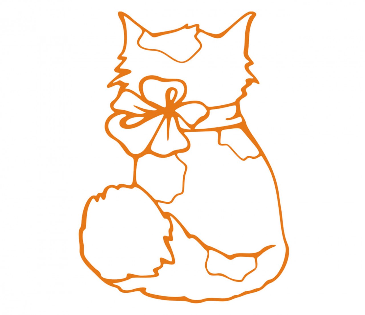 TIERE Katze mit Schleife als Wandtattoo