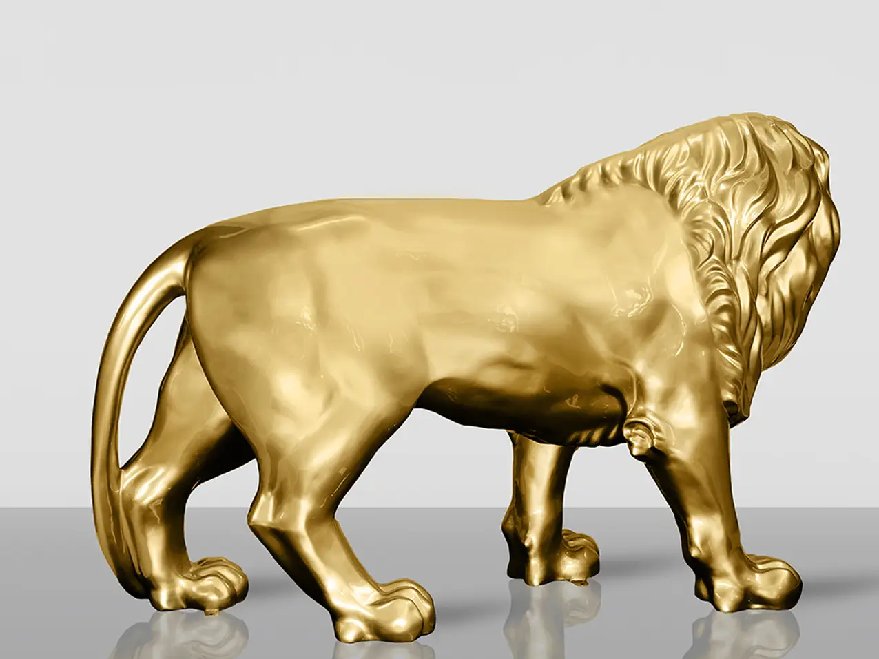 grosses-prunkvolles-Wildtierfigur-Goldener-Loewe-Lion-185cm