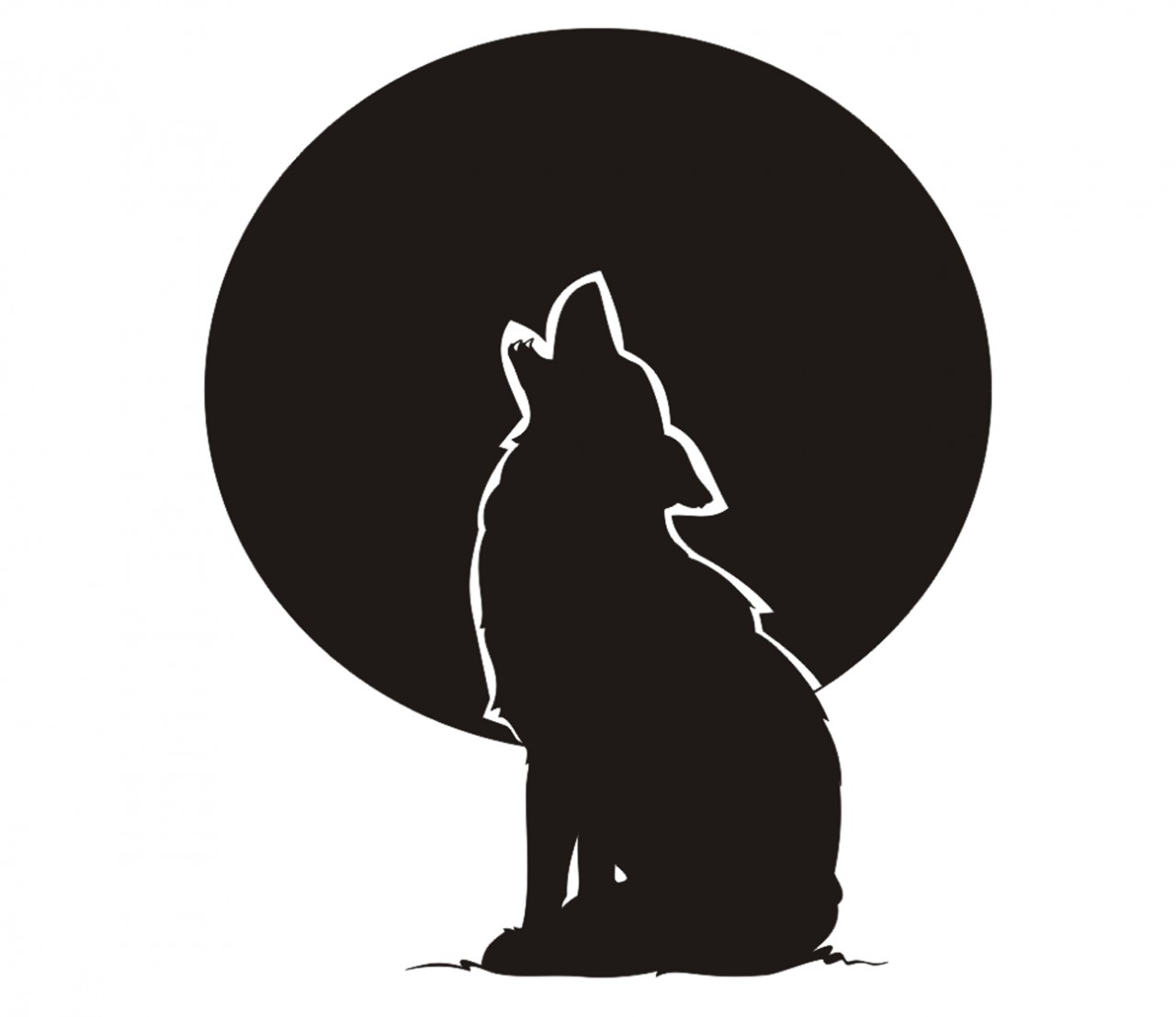 FANTASY Wolf, Vollmond Wandtattoo FANTASY Wolf, Vollmond Wandtattoo