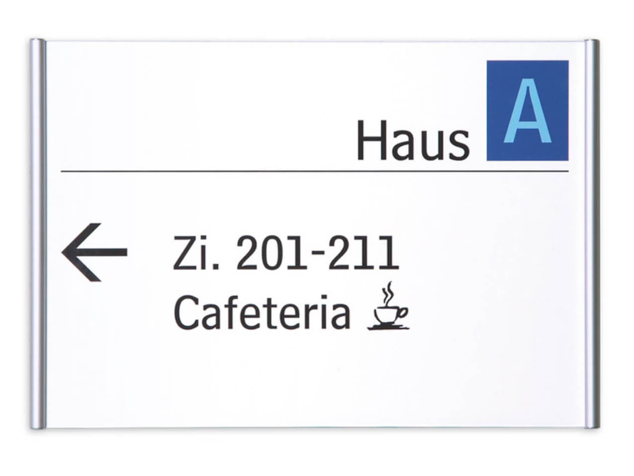 Infoschild PLANO mit Rundrohr Design - alle Größen Infoschild PLANO mit Rundrohr Design - alle Größen