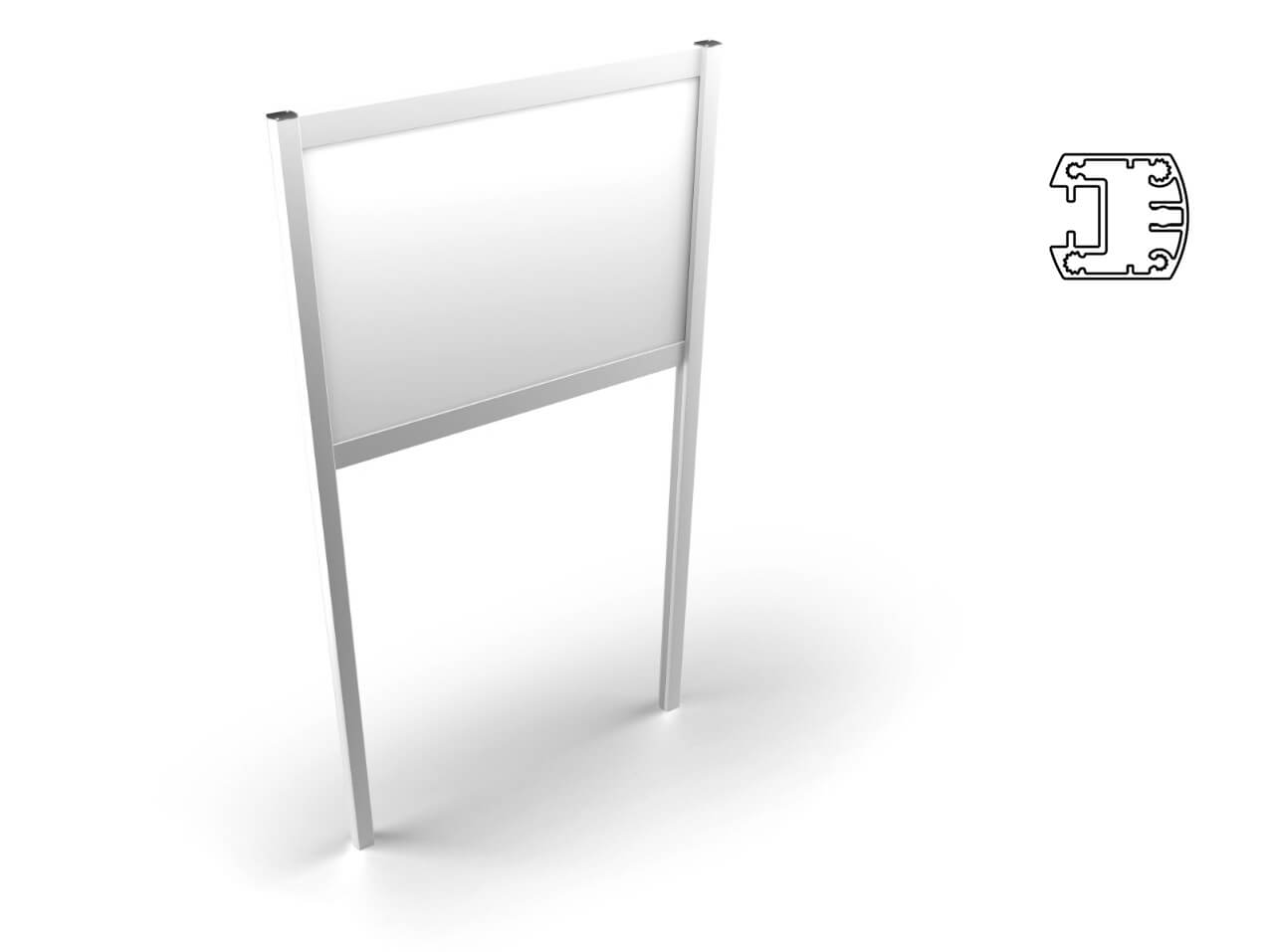 Aufsteller Säule eckig Aufsteller-Gestell-Schild-Alu-Staender-Profil-40x35mm