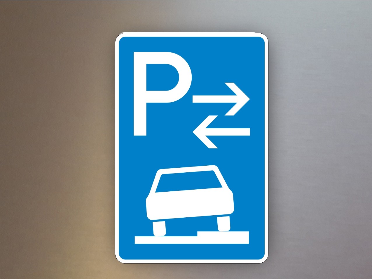 Parkplatzschilder Parken auf Gehwegen halb in Fahrtrichtung rechts Mitte 315-58