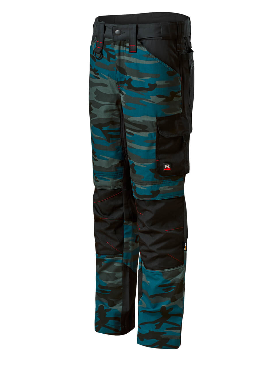 Arbeitshose-Herren-Camouflage-Blau-Schwarz