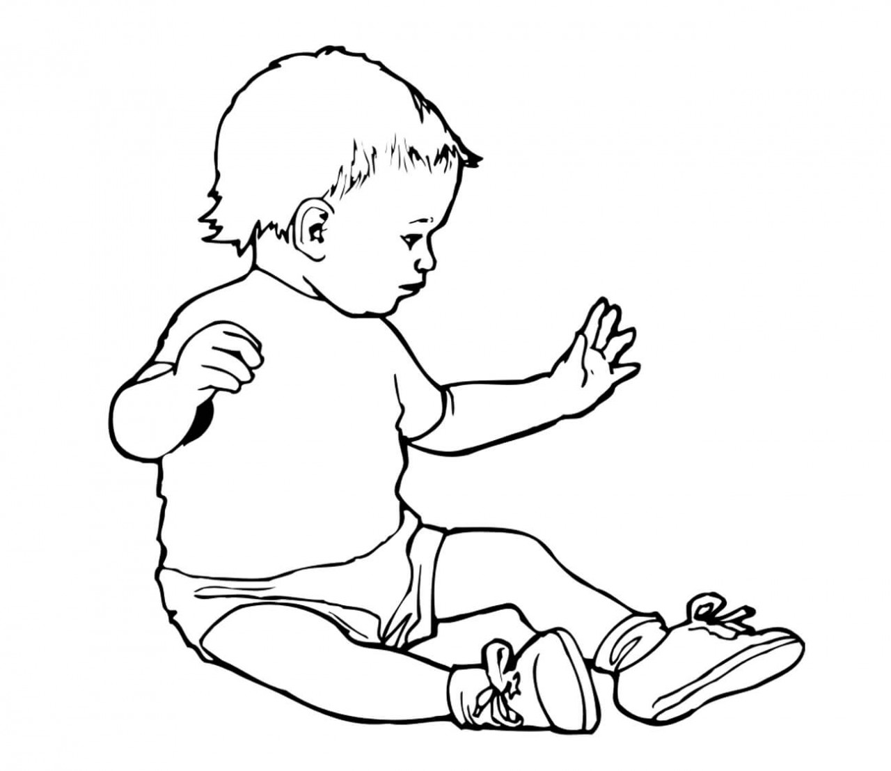 MENSCHEN Baby sitzend MENSCHEN Baby sitzend