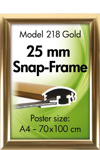 Klapprahmen 25 mm Alu Snap Frame Gold blank 218 Klapprahmen 25 mm Alu Snap Frame Gold blank 218