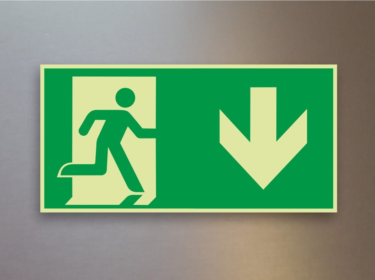Rettungszeichen Rettungsweg Pfeil rechts unten E002-RU Alu Rettungszeichen Rettungsweg Pfeil rechts unten E002-RU Alu