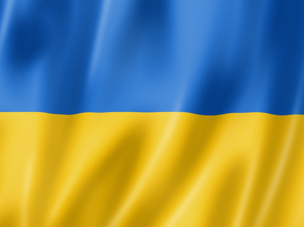 Fahne Ukraine im Wind wehend Fahne Ukraine im Wind wehend