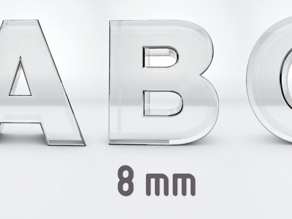 Logo ACRYL 8 mm KLAR gefräst Grafik 3D Wandtattoo