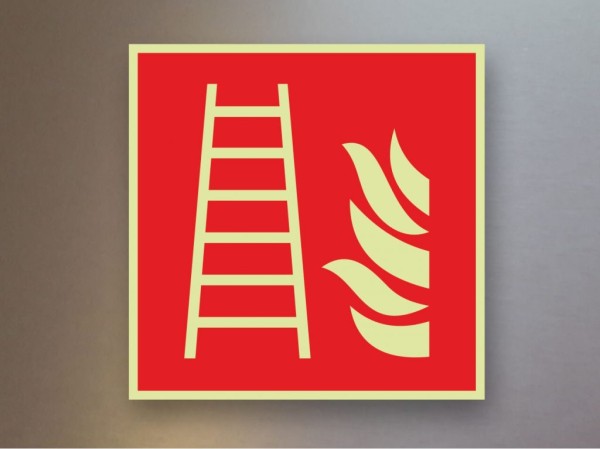 Brandschutzzeichen Leiter nachleuchtend F003 PVC