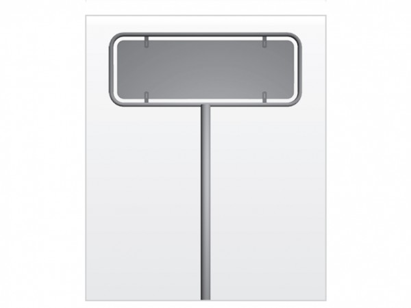 Rohrrahmen mit Pfosten einbeinig für rechteckige Schilder, Verkehrszeichen Querformat