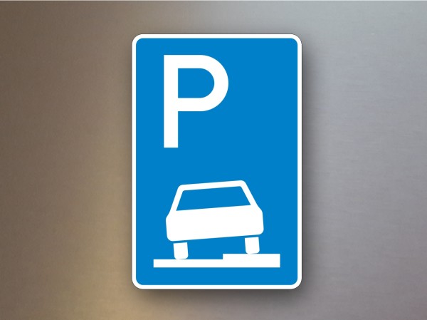 Parkplatzschilder Parken auf Gehwegen halb in Fahrtrichtung rechts 315-55